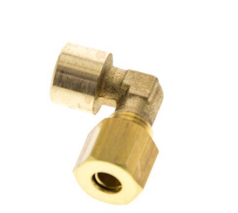 G 1/8'' x 6mm Brass 90 deg Elbow Compression Fitting 150 Bar DIN EN 1254-2 [2 Pieces]