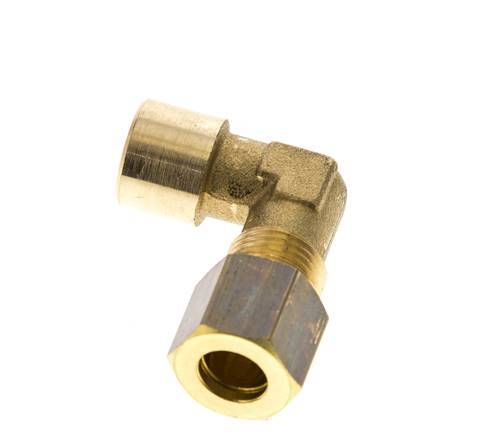 G 1/8'' x 8mm Codo de latón de 90 grados de compresión 135 Bar DIN EN 1254-2