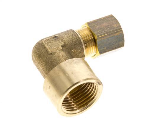 G 3/8'' x 8mm Codo de latón de 90 grados de compresión 135 Bar DIN EN 1254-2