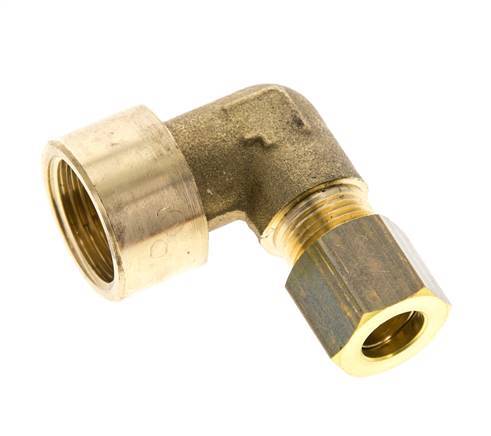 G 3/8'' x 8mm Codo de latón de 90 grados de compresión 135 Bar DIN EN 1254-2