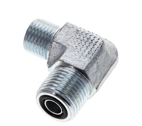 UN 11/16''-16 x UNF 9/16''-18 Macho Codo de 90 grados de acero galvanizado ORFS 630 Bar - Hidráulico