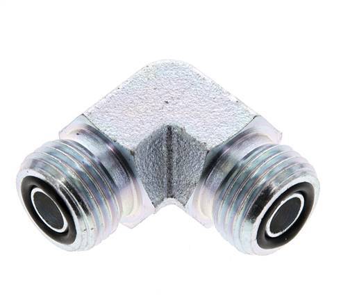 UN 11/16''-16 Codo de 90 grados de acero galvanizado ORFS 630 Bar - Hidráulico