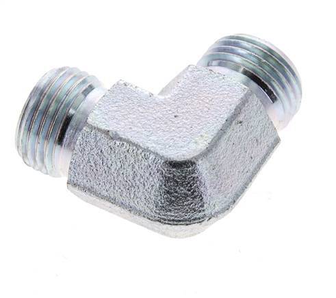 UN 11/16''-16 Codo de 90 grados de acero galvanizado ORFS 630 Bar - Hidráulico
