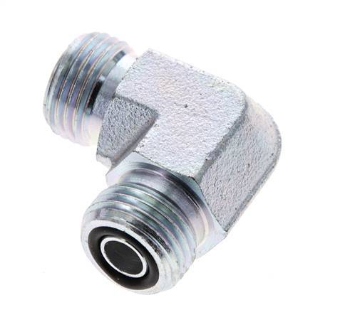 UN 11/16''-16 Codo de 90 grados de acero galvanizado ORFS 630 Bar - Hidráulico