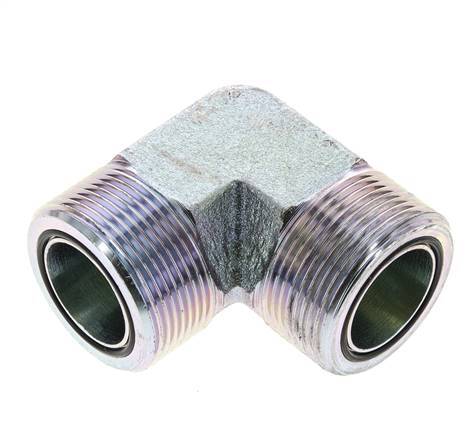 UN 1-11/16''-12 Codo de 90 grados de acero galvanizado ORFS 250 Bar - Hidráulico