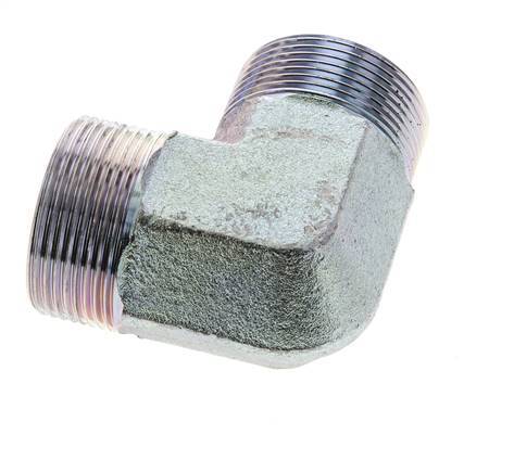 UN 1-11/16''-12 Codo de 90 grados de acero galvanizado ORFS 250 Bar - Hidráulico