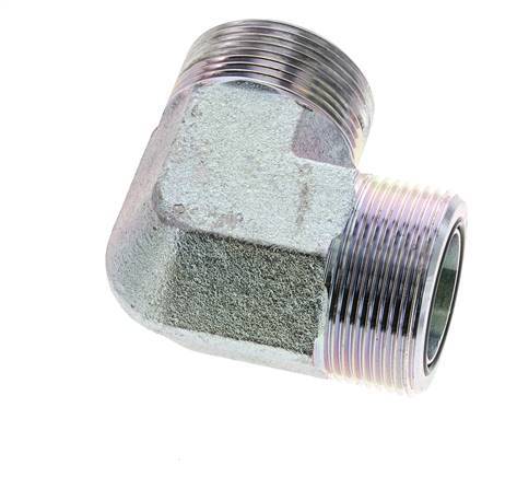 UN 1-11/16''-12 Codo de 90 grados de acero galvanizado ORFS 250 Bar - Hidráulico