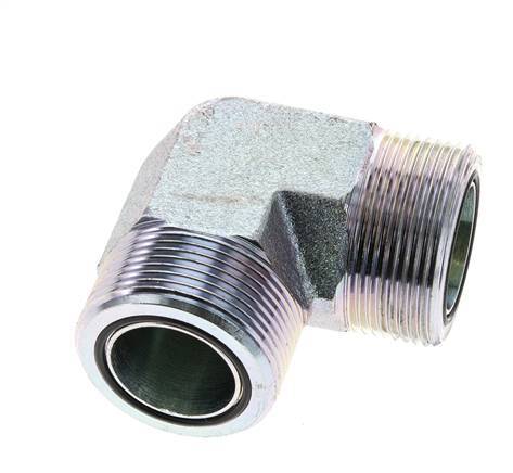 UN 1-11/16''-12 Codo de 90 grados de acero galvanizado ORFS 250 Bar - Hidráulico