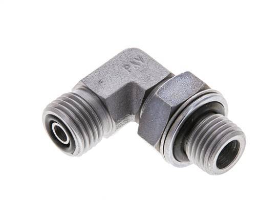 UNF 9/16''-18 x G 1/4'' Macho Codo de 90 grados de acero galvanizado ORFS 400 Bar - Hidráulico