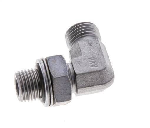 UNF 9/16''-18 x G 1/4'' Macho Codo de 90 grados de acero galvanizado ORFS 400 Bar - Hidráulico