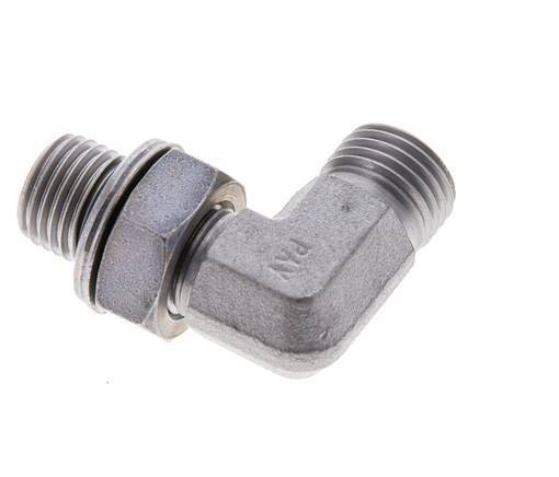 UNF 9/16''-18 x G 1/4'' Macho Codo de 90 grados de acero galvanizado ORFS 400 Bar - Hidráulico