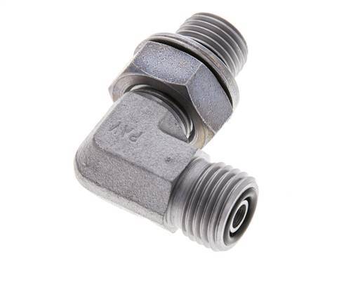 UNF 9/16''-18 x G 1/4'' Macho Codo de 90 grados de acero galvanizado ORFS 400 Bar - Hidráulico