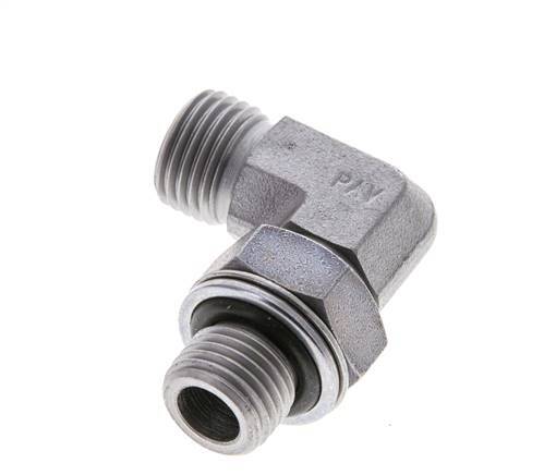 UNF 9/16''-18 x G 1/4'' Macho Codo de 90 grados de acero galvanizado ORFS 400 Bar - Hidráulico
