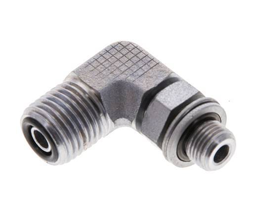 UNF 9/16''-18 x G 1/8'' Macho Codo de 90 grados de acero galvanizado ORFS 400 Bar - Hidráulico