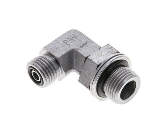 UNF 9/16''-18 x G 3/8'' Macho Codo de 90 grados de acero galvanizado ORFS 400 Bar - Hidráulico