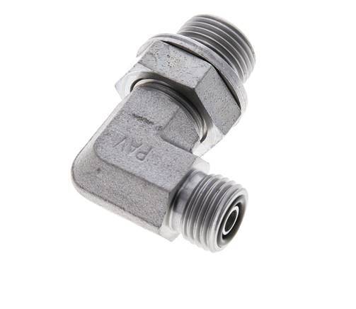 UNF 9/16''-18 x G 3/8'' Macho Codo de 90 grados de acero galvanizado ORFS 400 Bar - Hidráulico