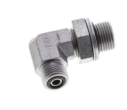 UNF 9/16''-18 x G 3/8'' Macho Codo de 90 grados de acero galvanizado ORFS 400 Bar - Hidráulico