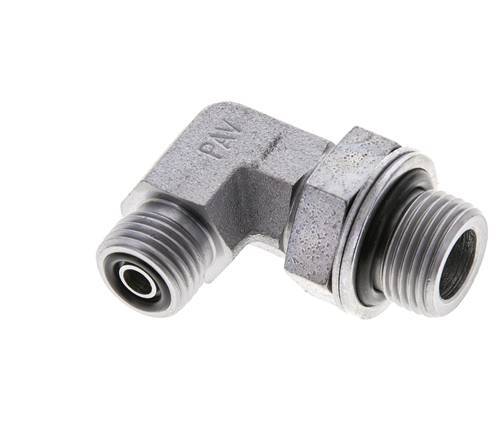UNF 9/16''-18 x G 3/8'' Macho Codo de 90 grados de acero galvanizado ORFS 400 Bar - Hidráulico