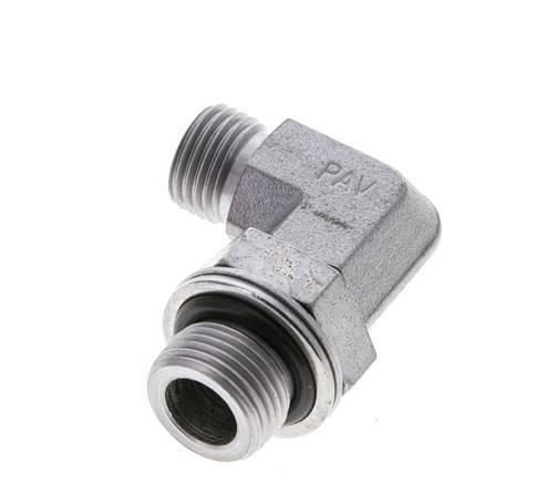 UNF 9/16''-18 x G 3/8'' Macho Codo de 90 grados de acero galvanizado ORFS 400 Bar - Hidráulico