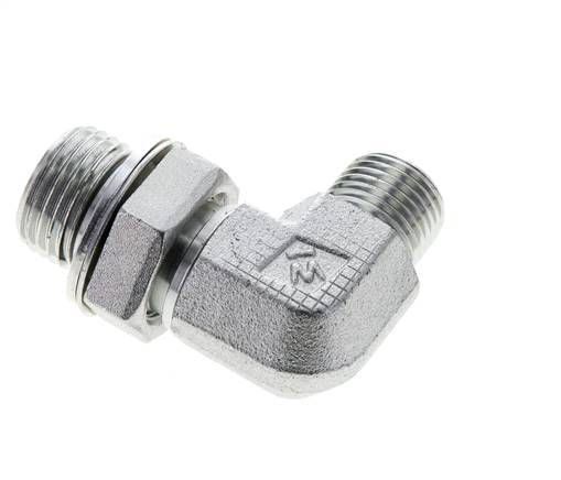 UN 11/16''-16 x G 1/2'' Macho Codo de 90 grados de acero galvanizado ORFS 400 Bar - Hidráulico