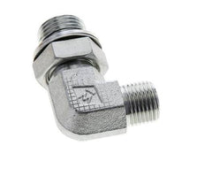 UN 11/16''-16 x G 1/2'' Macho Codo de 90 grados de acero galvanizado ORFS 400 Bar - Hidráulico