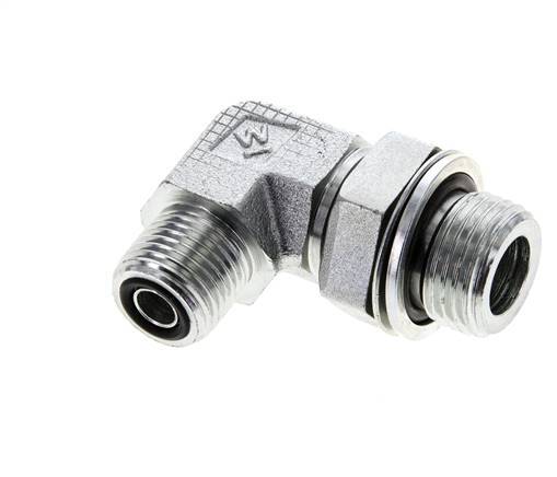 UN 11/16''-16 x G 1/2'' Macho Codo de 90 grados de acero galvanizado ORFS 400 Bar - Hidráulico