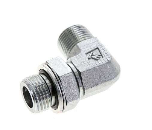 UN 13/16''-16 x G 1/2'' Macho Codo de 90 grados de acero galvanizado ORFS 400 Bar - Hidráulico