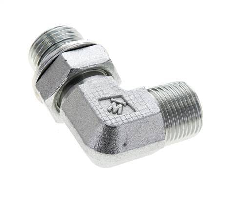 UN 13/16''-16 x G 1/2'' Macho Codo de 90 grados de acero galvanizado ORFS 400 Bar - Hidráulico