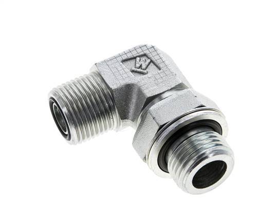 UN 13/16''-16 x G 1/2'' Macho Codo de 90 grados de acero galvanizado ORFS 400 Bar - Hidráulico