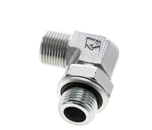UN 13/16''-16 x G 1/2'' Macho Codo de 90 grados de acero galvanizado ORFS 400 Bar - Hidráulico