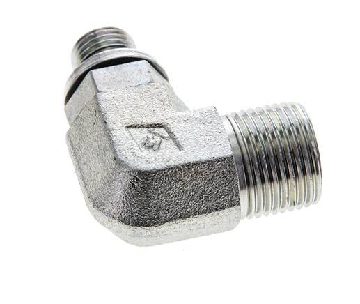UN 13/16''-16 x G 1/4'' Macho Codo de 90 grados de acero galvanizado ORFS 400 Bar - Hidráulico