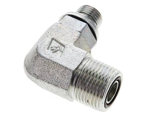 UN 13/16''-16 x G 1/4'' Macho Codo de 90 grados de acero galvanizado ORFS 400 Bar - Hidráulico