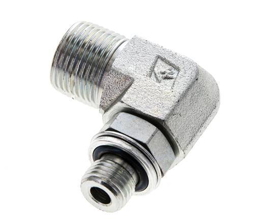 UN 13/16''-16 x G 1/4'' Macho Codo de 90 grados de acero galvanizado ORFS 400 Bar - Hidráulico