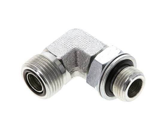 UN 13/16''-16 x G 3/8'' Macho Codo de 90 grados de acero galvanizado ORFS 400 Bar - Hidráulico