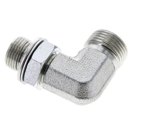 UN 13/16''-16 x G 3/8'' Macho Codo de 90 grados de acero galvanizado ORFS 400 Bar - Hidráulico