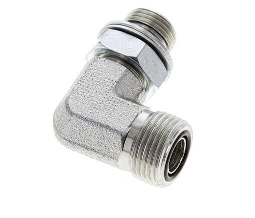 UN 13/16''-16 x G 3/8'' Macho Codo de 90 grados de acero galvanizado ORFS 400 Bar - Hidráulico