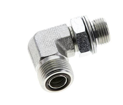 UN 13/16''-16 x G 3/8'' Macho Codo de 90 grados de acero galvanizado ORFS 400 Bar - Hidráulico