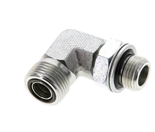 UN 13/16''-16 x G 3/8'' Macho Codo de 90 grados de acero galvanizado ORFS 400 Bar - Hidráulico