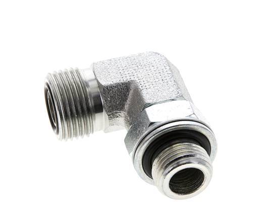UN 13/16''-16 x G 3/8'' Macho Codo de 90 grados de acero galvanizado ORFS 400 Bar - Hidráulico
