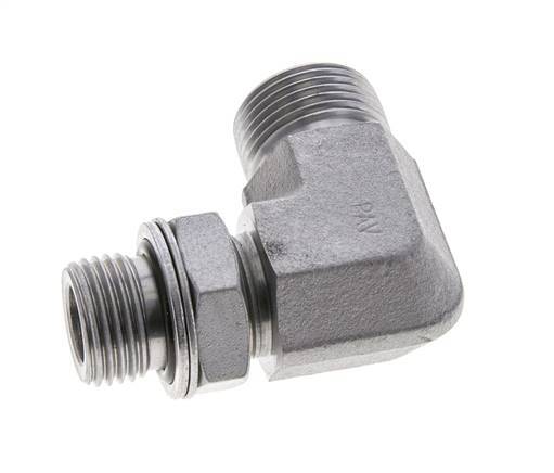 UNS 1''-14 x G 1/2'' Macho Codo de 90 grados de acero galvanizado ORFS 400 Bar - Hidráulico