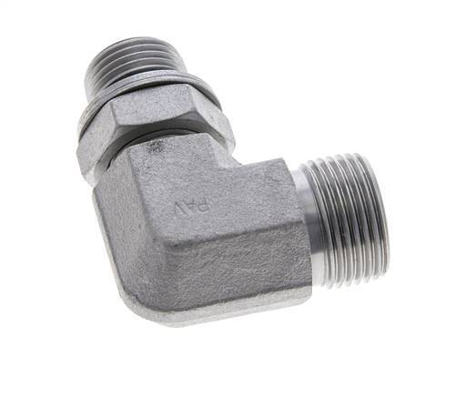 UNS 1''-14 x G 1/2'' Macho Codo de 90 grados de acero galvanizado ORFS 400 Bar - Hidráulico