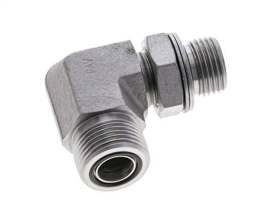 UNS 1''-14 x G 1/2'' Macho Codo de 90 grados de acero galvanizado ORFS 400 Bar - Hidráulico