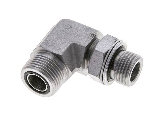 UNS 1''-14 x G 1/2'' Macho Codo de 90 grados de acero galvanizado ORFS 400 Bar - Hidráulico