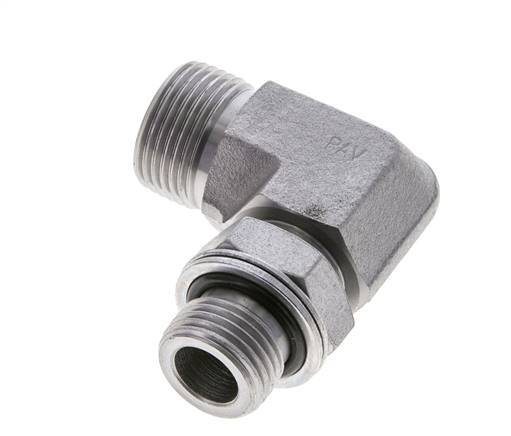 UNS 1''-14 x G 1/2'' Macho Codo de 90 grados de acero galvanizado ORFS 400 Bar - Hidráulico