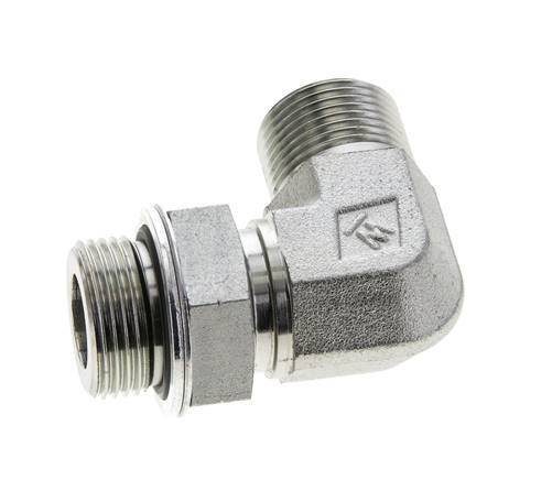 UNS 1''-14 x G 3/4'' Macho Codo de 90 grados de acero galvanizado ORFS 400 Bar - Hidráulico
