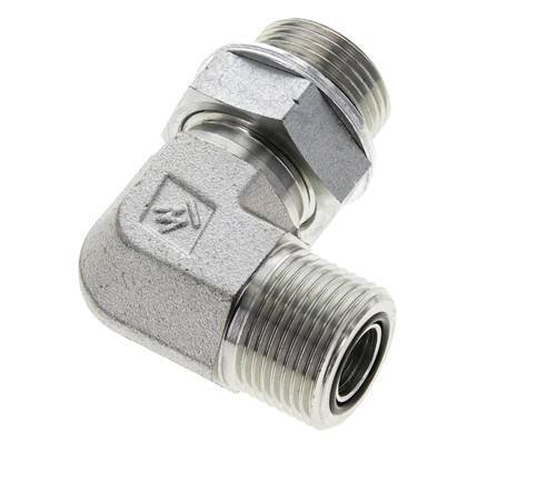 UNS 1''-14 x G 3/4'' Macho Codo de 90 grados de acero galvanizado ORFS 400 Bar - Hidráulico