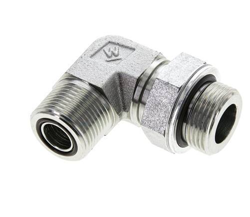 UNS 1''-14 x G 3/4'' Macho Codo de 90 grados de acero galvanizado ORFS 400 Bar - Hidráulico