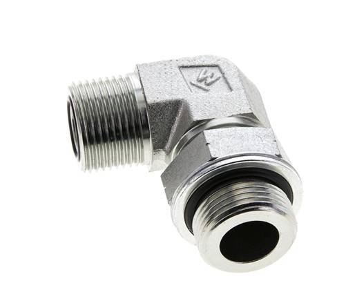 UNS 1''-14 x G 3/4'' Macho Codo de 90 grados de acero galvanizado ORFS 400 Bar - Hidráulico