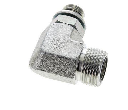 UNS 1''-14 x G 3/8'' Macho Codo de 90 grados de acero galvanizado ORFS 400 Bar - Hidráulico