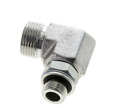 UNS 1''-14 x G 3/8'' Macho Codo de 90 grados de acero galvanizado ORFS 400 Bar - Hidráulico